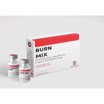 Burn Mix (AOD9604 3 mg, Adipotide 1 mg, 5-amino-1MQ-(NNMTi) 10 мг) 14 мг / 1 vial + bacteriostatic water 3 ml