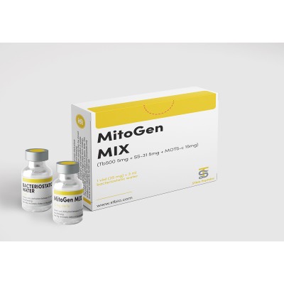 MitoGen-MIX(TB-500 5 mg, SS-31 5 mg, MOTS-c 15 mg) 25 mg / 1 vial + bacteriostatic water 3 ml