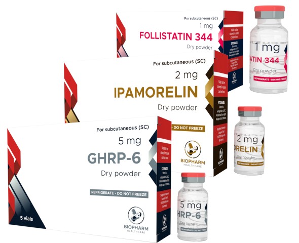 Курс на массу GHRP-6 + Ipamorelin + Follistatin (1 курс до 6 месяцев, либо 2 курса по 3 месяца)